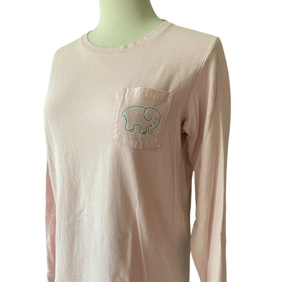 Ivory Ella - Long Sleeve Light Pink with Teal Paisley Logo - Size S - Picture 3 of 6